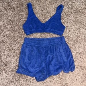 Blue Teri cloth offline by Aerie lounge set